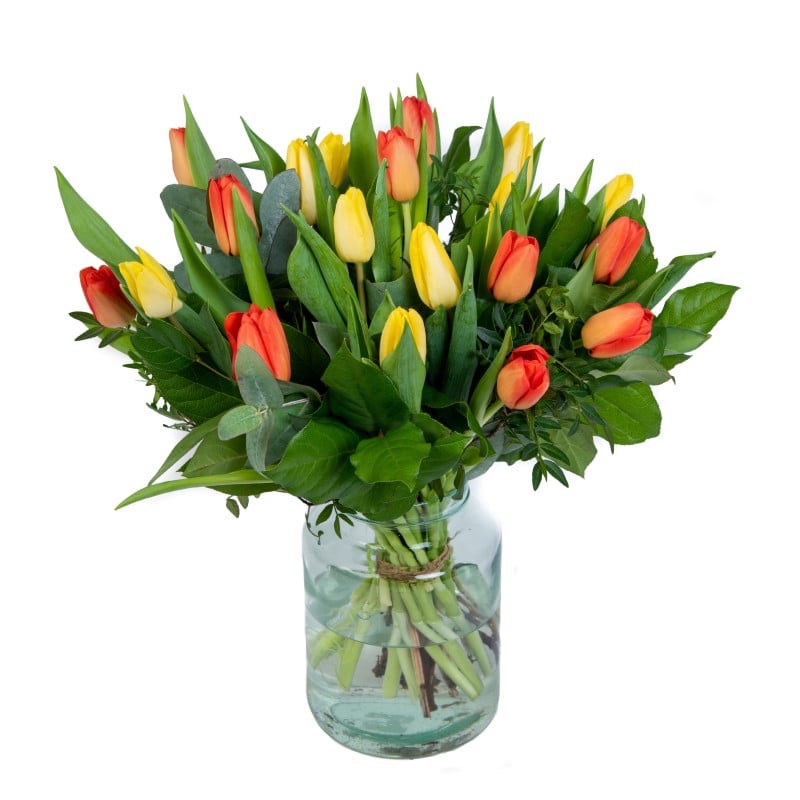 Lentegevoel boeket tulpen