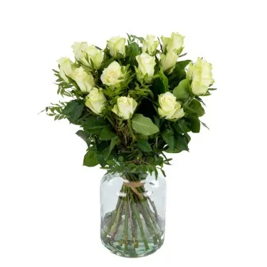 Boeket witte rozen voor 29,95