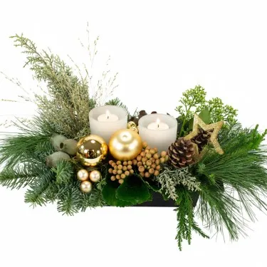 Kerstuk Candlelight: goud voor 49,95